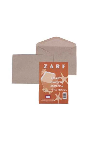 M001896 Kraft 70 Gr. 11,4X16,2 Cm 10'Lu Elvan Kare Zarf 