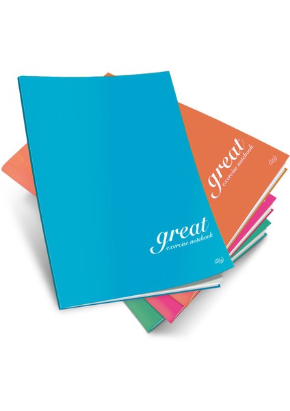 Great 60 Yaprak Kareli A 5 Plastik Kapak Defter (Asortili)