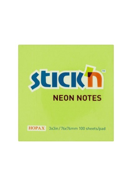 Neon Yapışkanlı Not Kağıt Renkli 76*76 Mm. 100 Yp. Yeşil