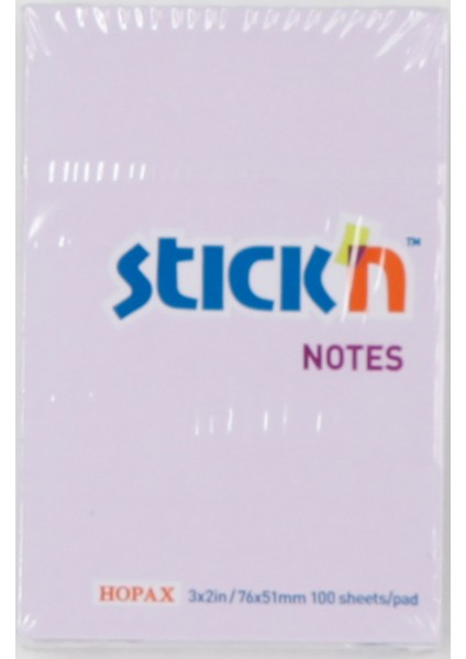 21402 Pastel Yapıskanlı Not Kagıdı 76*51 Mm. 100 Yp Lıla