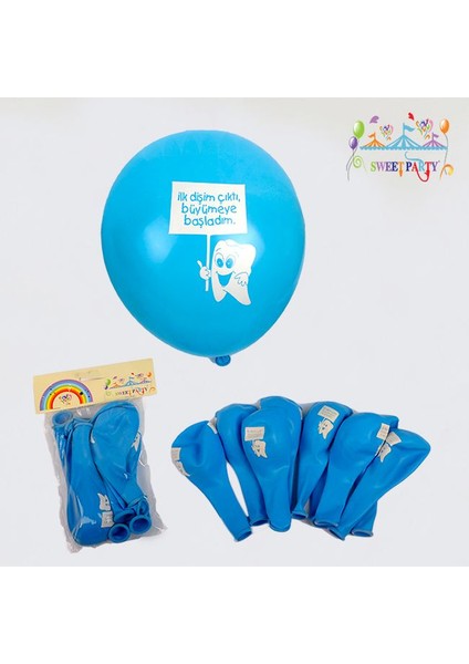 Diş Buğdayı Balon 10'Lu Paket Mavi