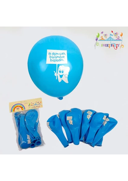 Diş Buğdayı Balon 10'Lu Paket Mavi