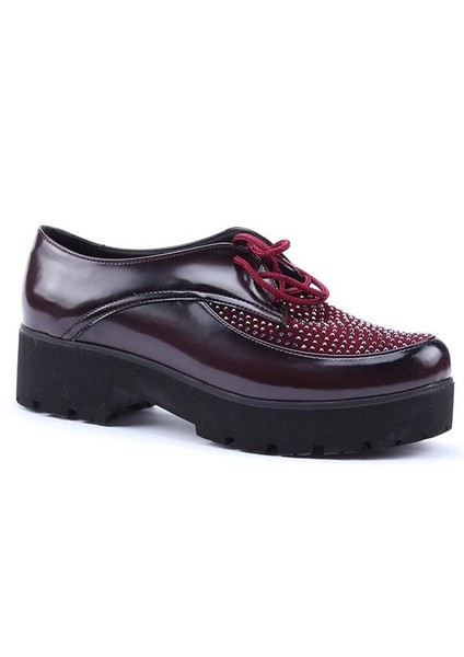 Günlük Kalın Taban Taşlı Topuklu Ayakkabı