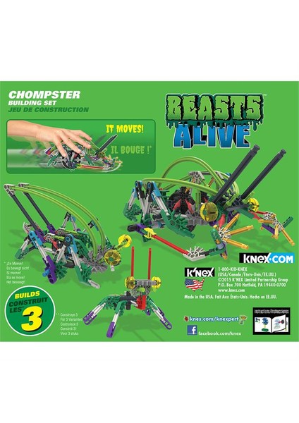 K'Nex Chompster Yapım Seti Beasts Alive 34482