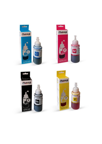 Photoınk Epson Uyumlu 4 Renk Takım Photoınk Plus Mürekkep