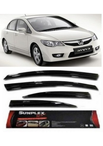 4 Lü Honda Civic 2007 Ön-Arka Sport Stlye Sunplex Cam Rüzgarlığı
