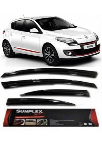 4 Lü Renault Megane Iıı Ön-Arka Sport Style Sunplex Cam Rüzgarlığı
