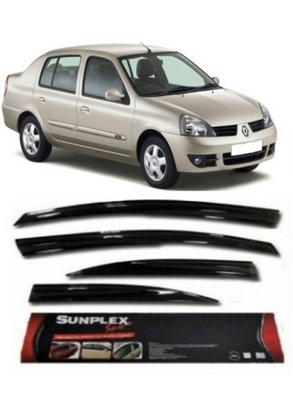4 Lü Renault Symbol 98-2006 Mügen Tipi Sport Style Sunplex Cam Rüzgarlığı
