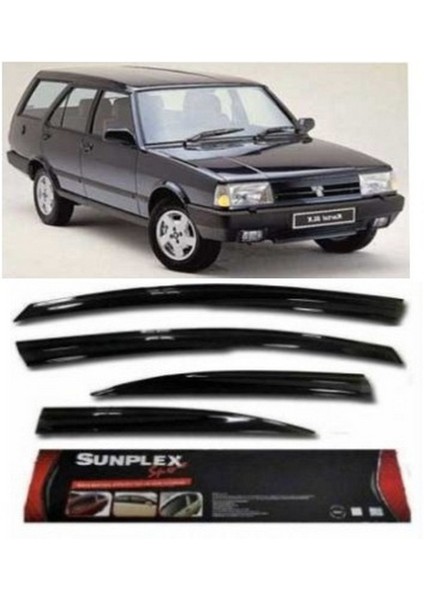 4 Lü Tofaş Kartal Sport Style Yeni Tip Siyah-Kalın Sunplex Cam Rüzgarlığı