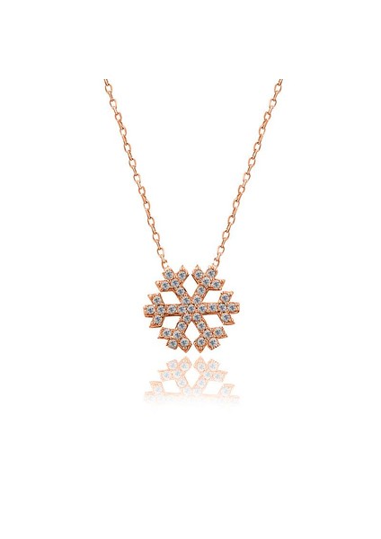 Rose Gümüş Kar Tanesi Kolye