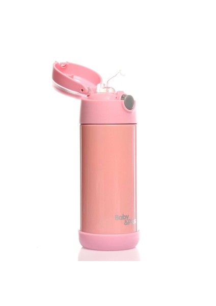 Baby Plus Çelik Termoslu Matara 350ml Pembe