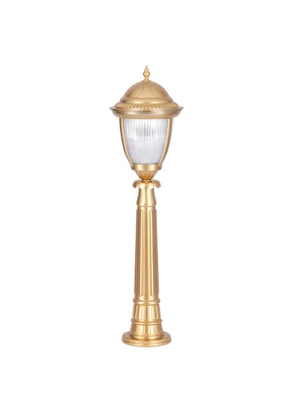 Aliminyum Lens Camlı Altın Yaldız Boyalı Fener Direk