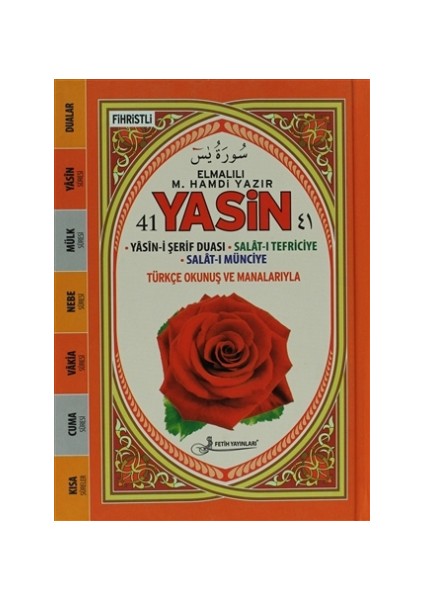 Fihristli 41 Yasin Türkçe Okunuş ve Manalarıyla ( Çanta Boy Kod: F042 )