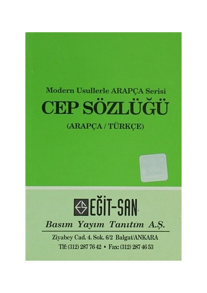 Modern Usullerle Arapça Serisi Cep Sözlüğü