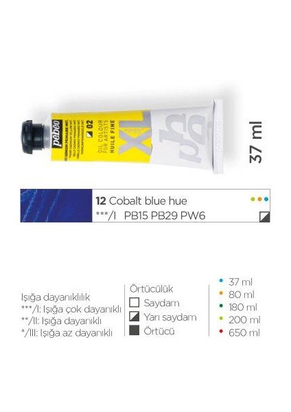 937/12 Yağlı Boya Huıle Fıne Xl 37 Ml.