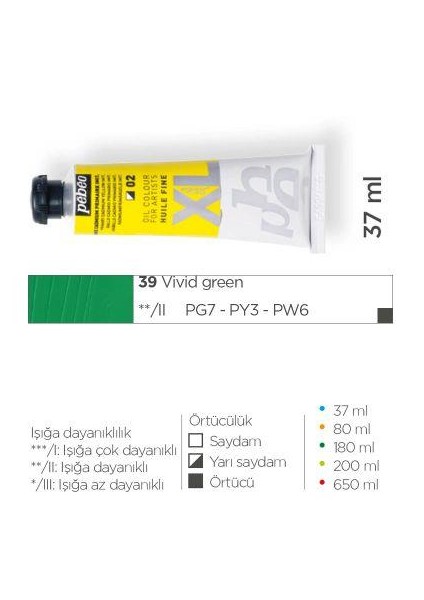 937/39 Yağlı Boya Huıle Fıne Xl 37 Ml.