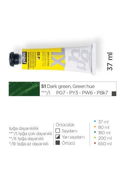 937/51 Yağlı Boya Huıle Fıne Xl 37 Ml.