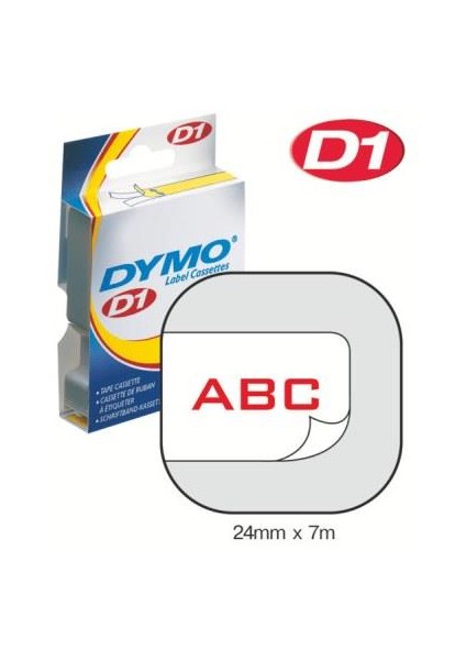 24Mmx7 M Şerit Beyaz/Kırmızı (D-53715)