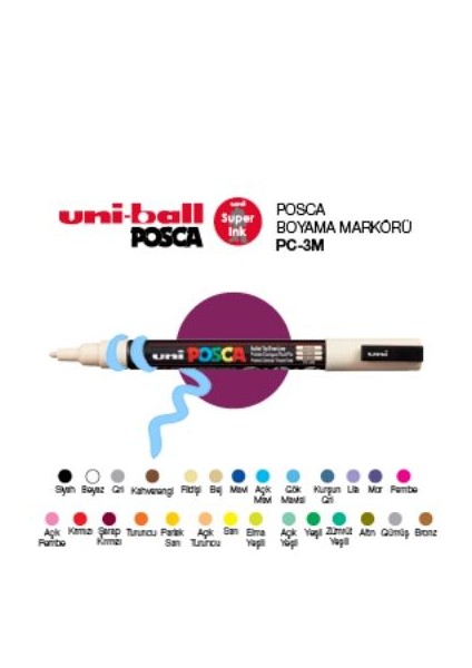 Pc-3M Posca Su Bazlı Marker Kırmızı 0.9