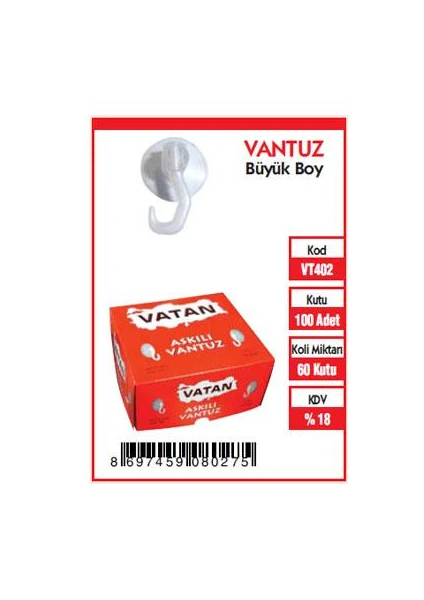 Vatan Vantuz Büyük 100 Lü Vt402