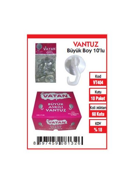 Vatan Vantuz Büyük 10 Lu Vt404