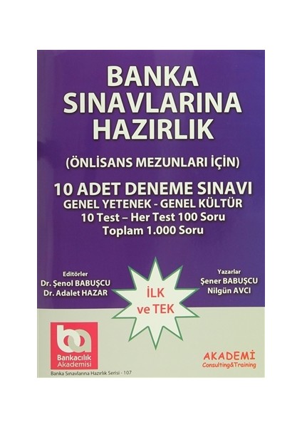 na Hazırlık 10 Adet Deneme Sınavı (Önlisans Mezunları İçin)