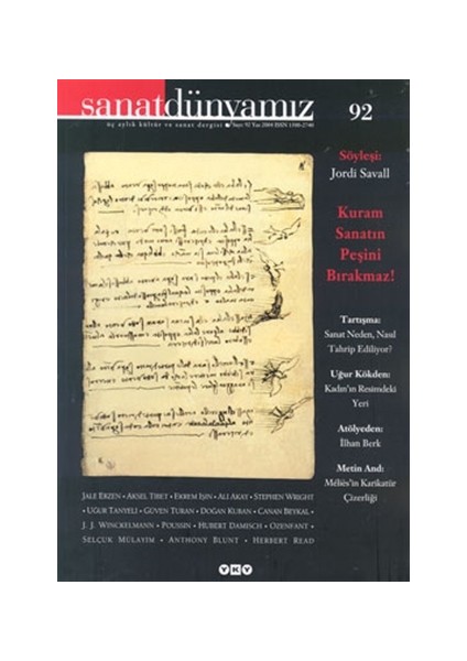 Sanat Dünyamız Üç Aylık Kültür ve Sanat Dergisi Sayı: 92