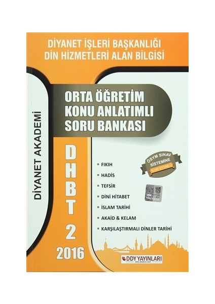 2016 DHBT 2 Orta Öğretim Konu Anlatımlı Soru Bankası