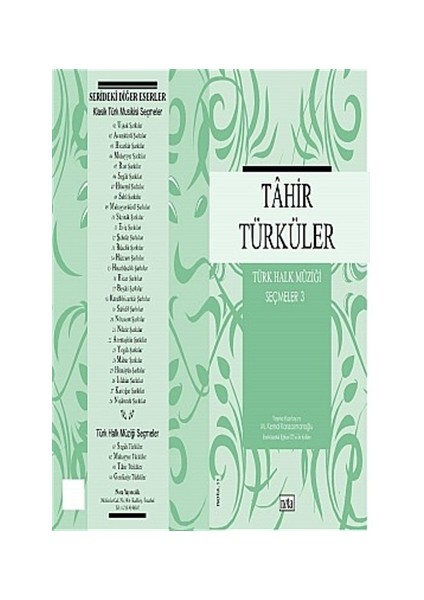 Tahir Türküler Türk Halk Müziği Seçmeler: 3