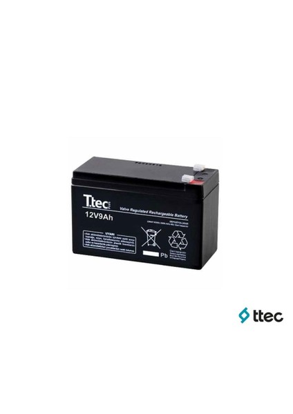 T.Tec Plus 12V 9Ah Bakımsız Kuru Akü