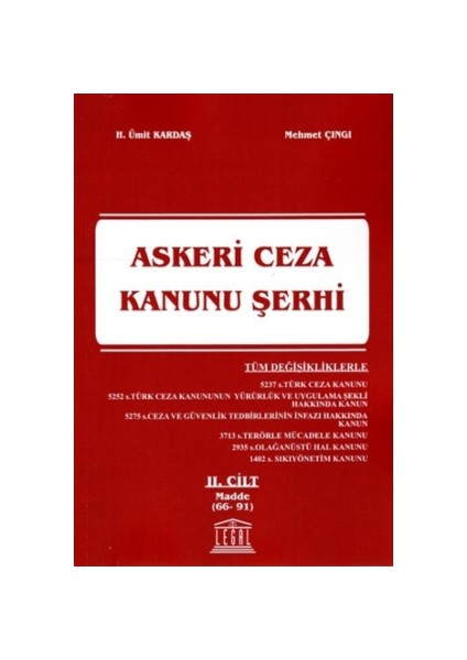 Askeri Ceza Kanunu Şerhi 2. Cilt (Madde 66-91)