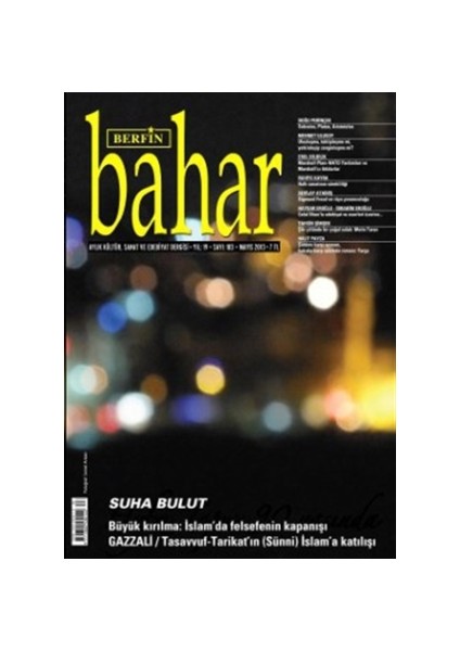 Aylık Kültür, Sanat ve Edebiyat Dergisi Sayı : 183