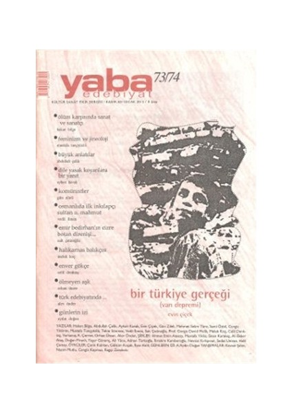 Yaba Edebiyat Dergisi Sayı: 73-74
