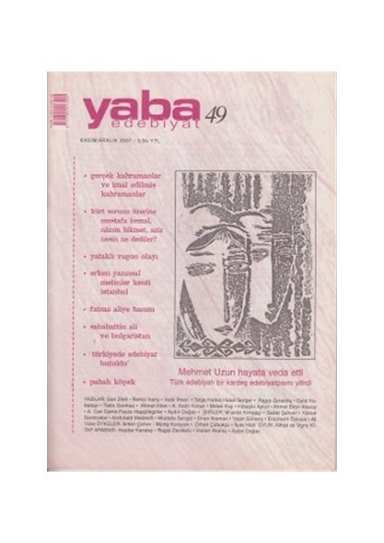 Yaba Edebiyat Dergisi Sayı: 49