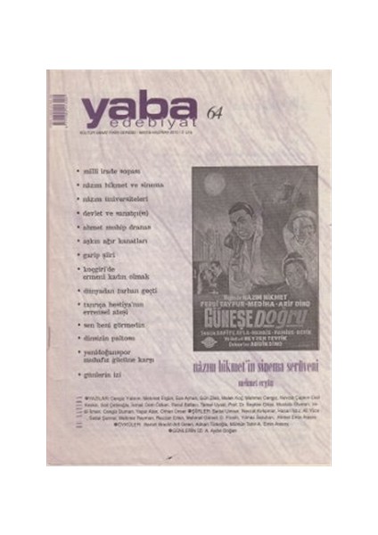 Yaba Edebiyat Dergisi Sayı: 64