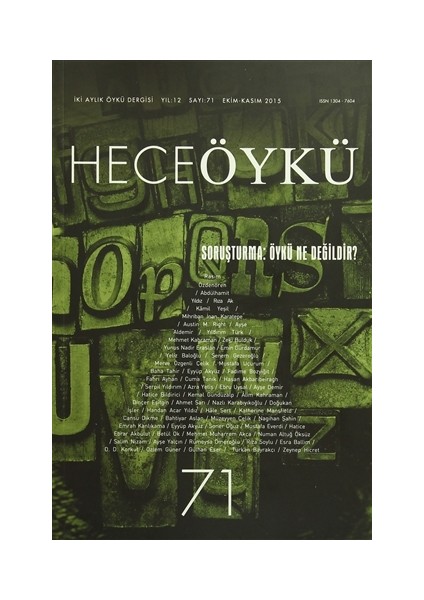 Öykü Dergisi Sayı : 71 Ekim-Kasım 2015