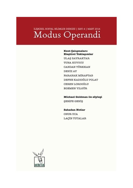 Modus Operandi İlişkisel Sosyal Bilimler Dergisi Sayı : 4 / Mart - 2016