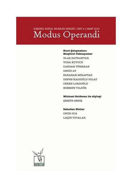 Modus Operandi İlişkisel Sosyal Bilimler Dergisi Sayı : 4 / Mart -  2016