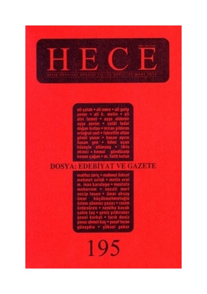 Aylık Edebiyat Dergisi Sayı: 195