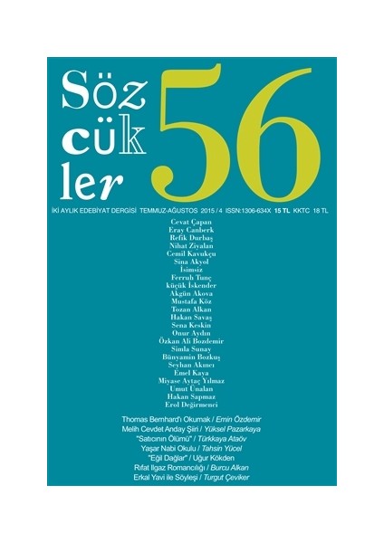 Sözcükler Dergisi Sayı: 56 / Temmuz-Ağustos 2015