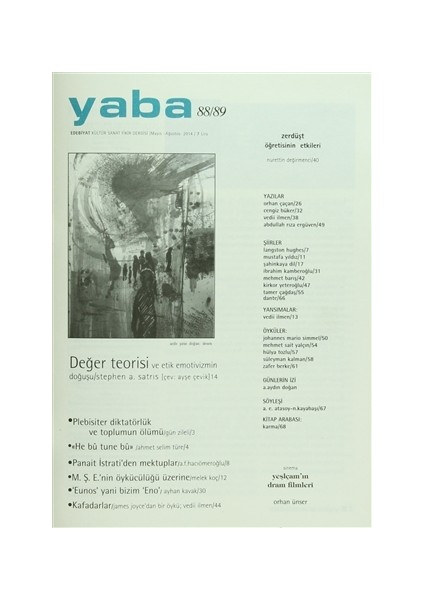 Yaba Edebiyat Dergisi Sayı: 88/89