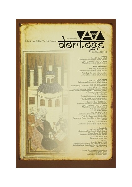 Dörtöğe Felsefe ve Bilim Tarihi Yazıları Hakemli Dergisi Sayı: 5 Yıl: 3