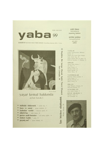 Yaba Edebiyat Dergisi Sayı : 99 Nisan-Mayıs-Haziran 2016