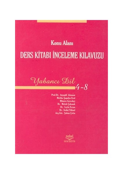 Konu Alanı Ders Kitabı İnceleme Kılavuzu Yabancı Dil 4 - 8