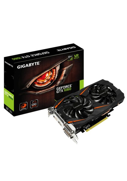 WINDFORCE Nvidia GeForce GTX 1060 6GB OC 192Bit GDDR5 (DX12) PCI-E 3.0 Ekran Kartı GV-N1060WF2OC-6GD