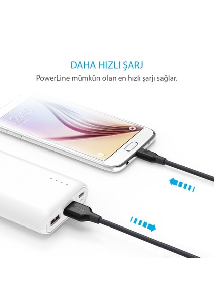 PowerLine Micro USB Şarj/Data Kablosu 0.9 Metre Siyah fırsatları