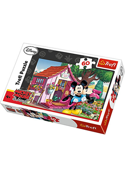 60 Parça Puzzle (Mickey ve Minnie Bahçede)