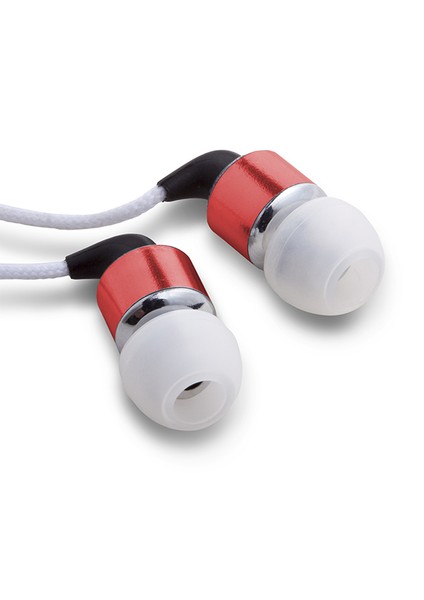 Max Metalik Earbuds Mikrofonlu Kırmızı