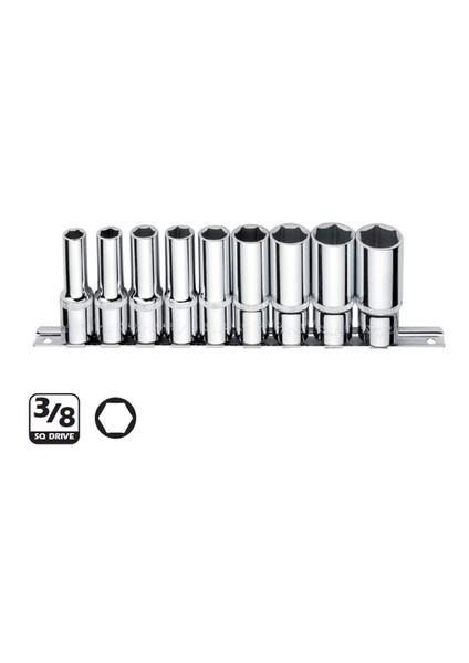C14-R09 9 Parça 3/8’’ 6 Köşe Derin Lokma Anahtar Takımı