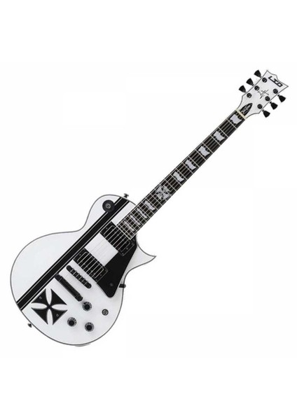 Ltd James Hetfield Iron Cross Snow White Signature Elektro Gitar